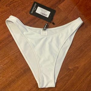 NWT PrettyLittleThing High waist scoop front cheeky white bikini bottom PLT